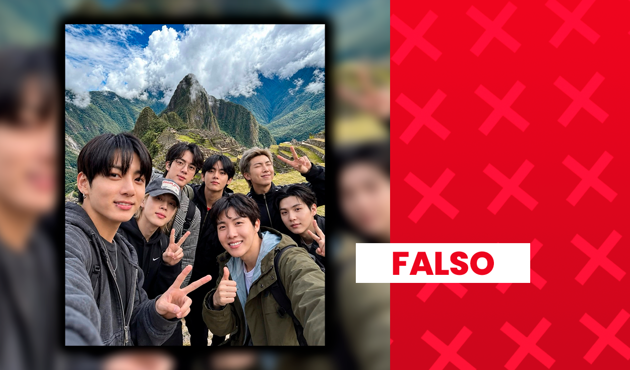 Es falso que BTS haya visitado Machu Picchu durante su visita al Perú: imagen fue elaborada con inteligencia artificial