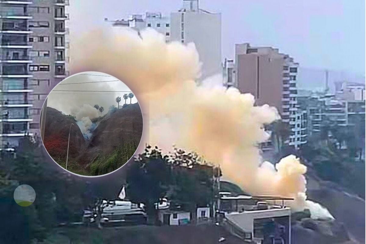 Incendio en acantilado de la Costa Verde genera cierre de vía en Miraflores [VIDEO]