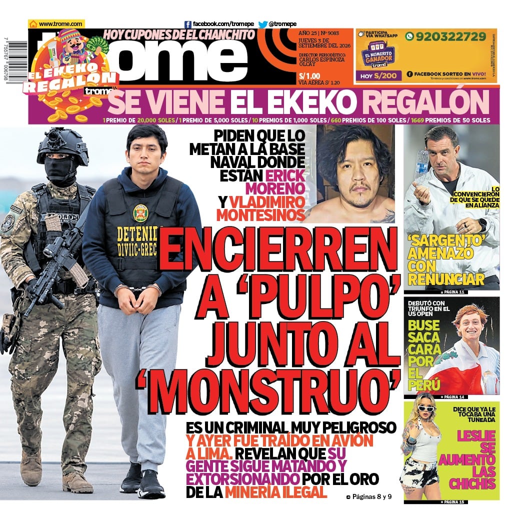 ENCIERREN A ‘PULPO’ JUNTO AL ‘MONSTRUO’
