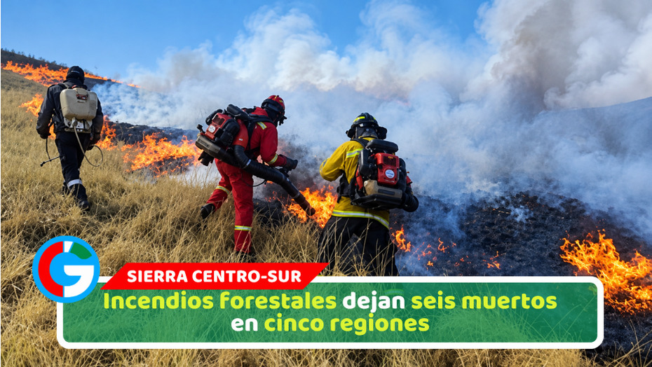 Incendios forestales dejan seis muertos en cinco regiones