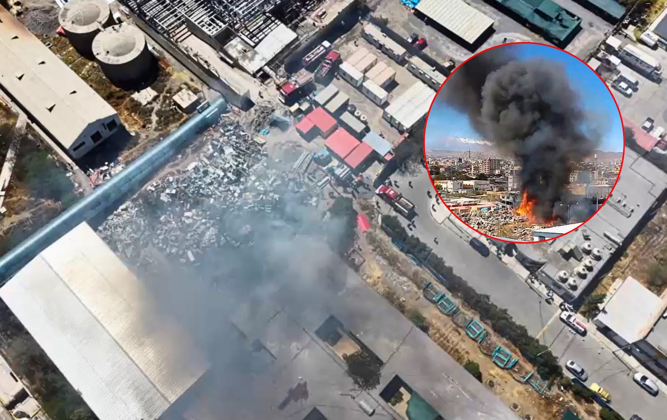 Arequipa: Chatarra sin vender por años se incendia y puso en riesgo a pacientes de psiquiatría del hospital Honorio (VIDEO)