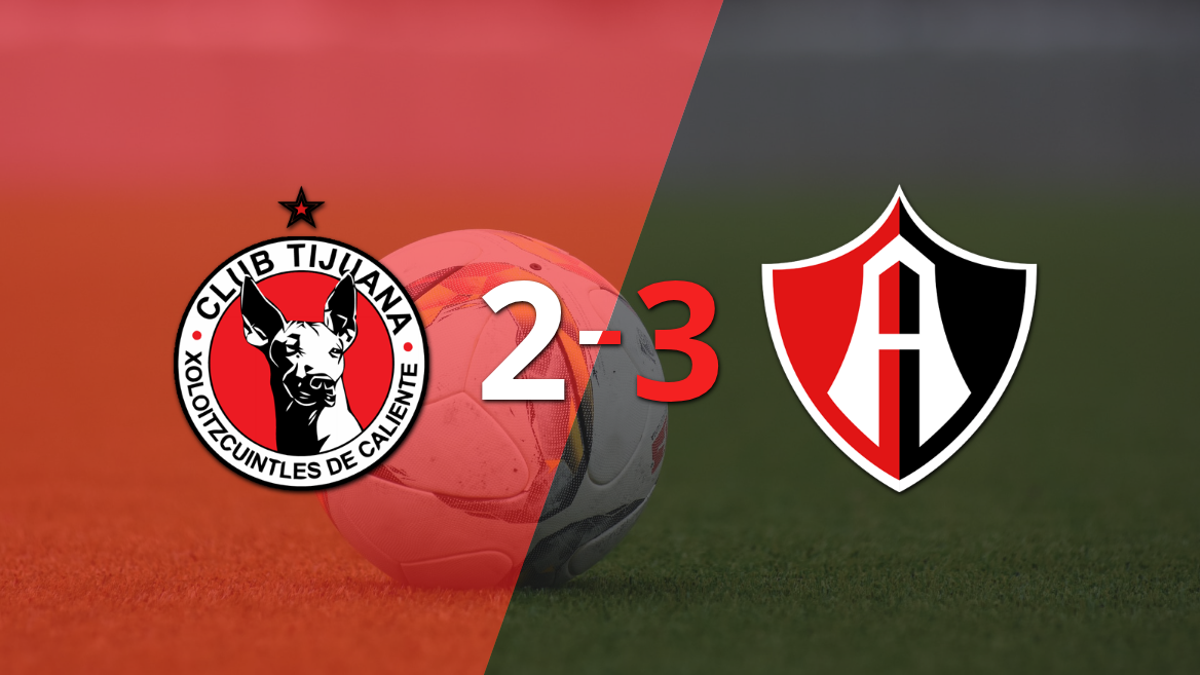 Liga MX: Tijuana sufre derrota agónica ante Atlas por 3 a 2