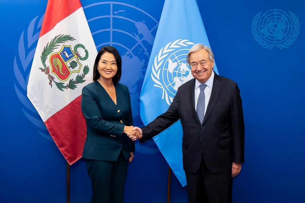 Keiko Fujimori se reunió con el secretario general de las Naciones Unidas