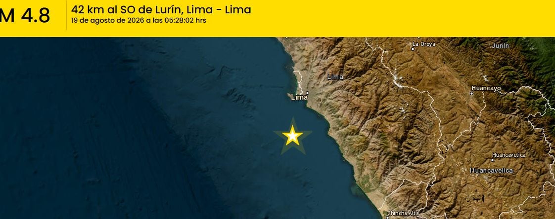 Sismo de magnitud 4.8 se registró en Lurín, según informó el IGP