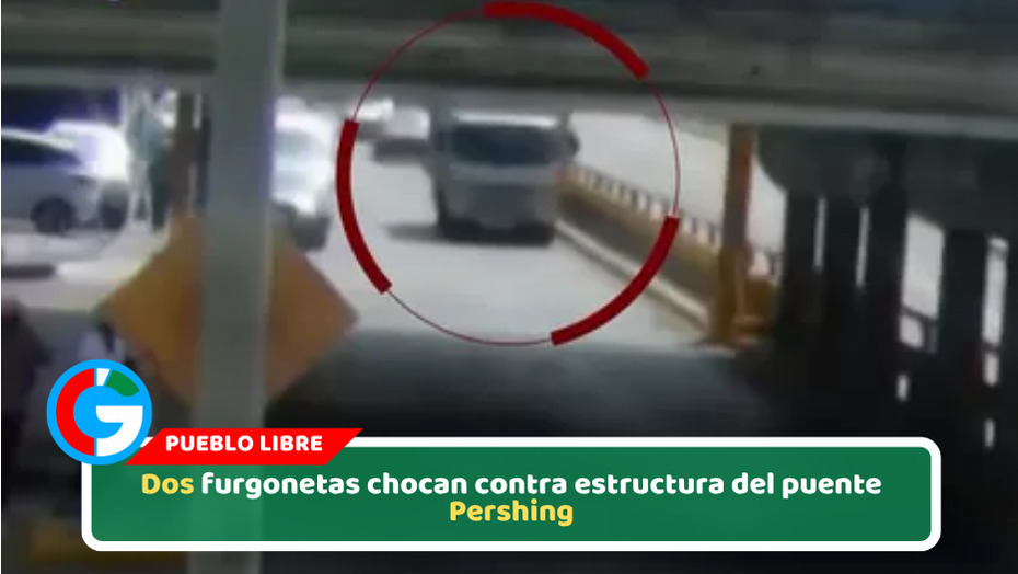 Dos furgonetas chocan contra estructura del puente Pershing