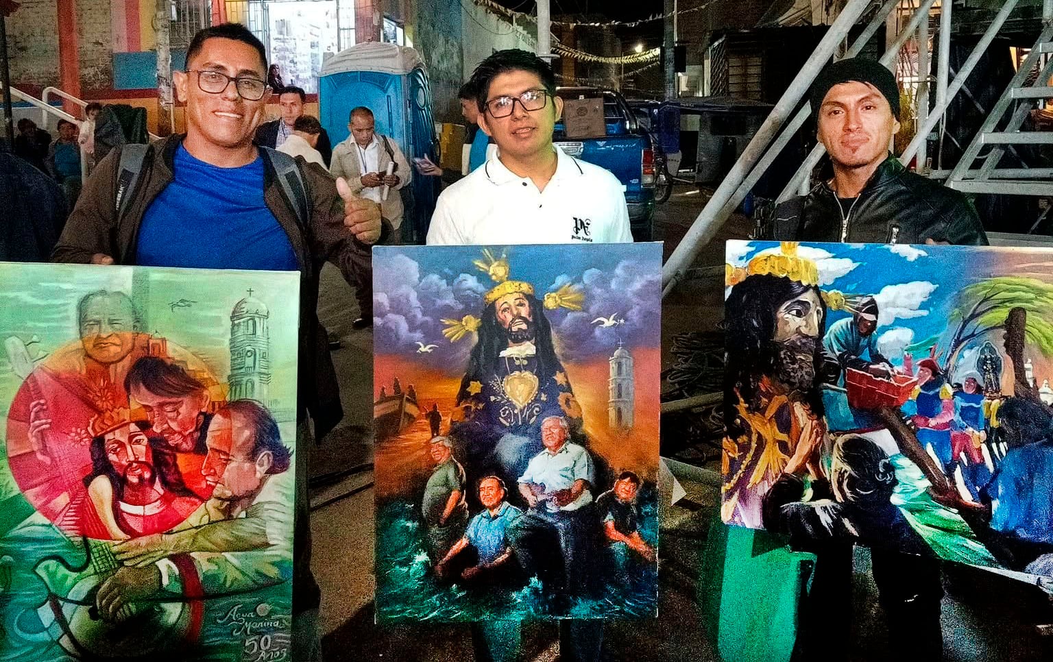 Artista colaneño Jesús Leyton gana concurso de pintura en vivo