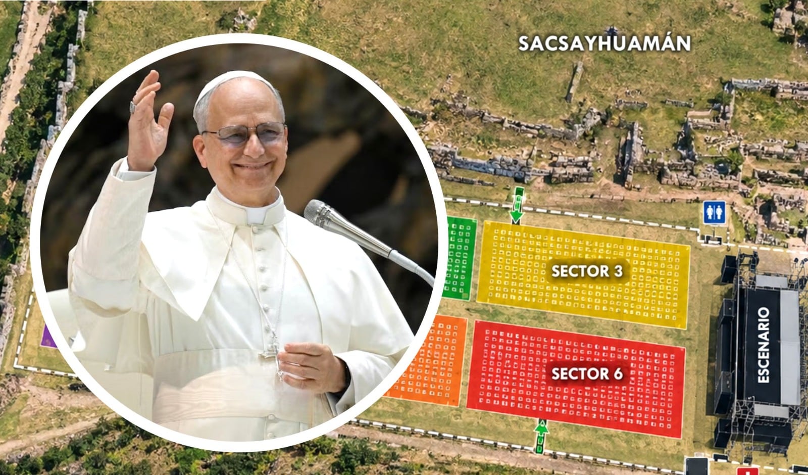 Papa León XIV: Sacsayhuamán se dividirá en 6 sectores y se instalarán 6 pantallas gigantes