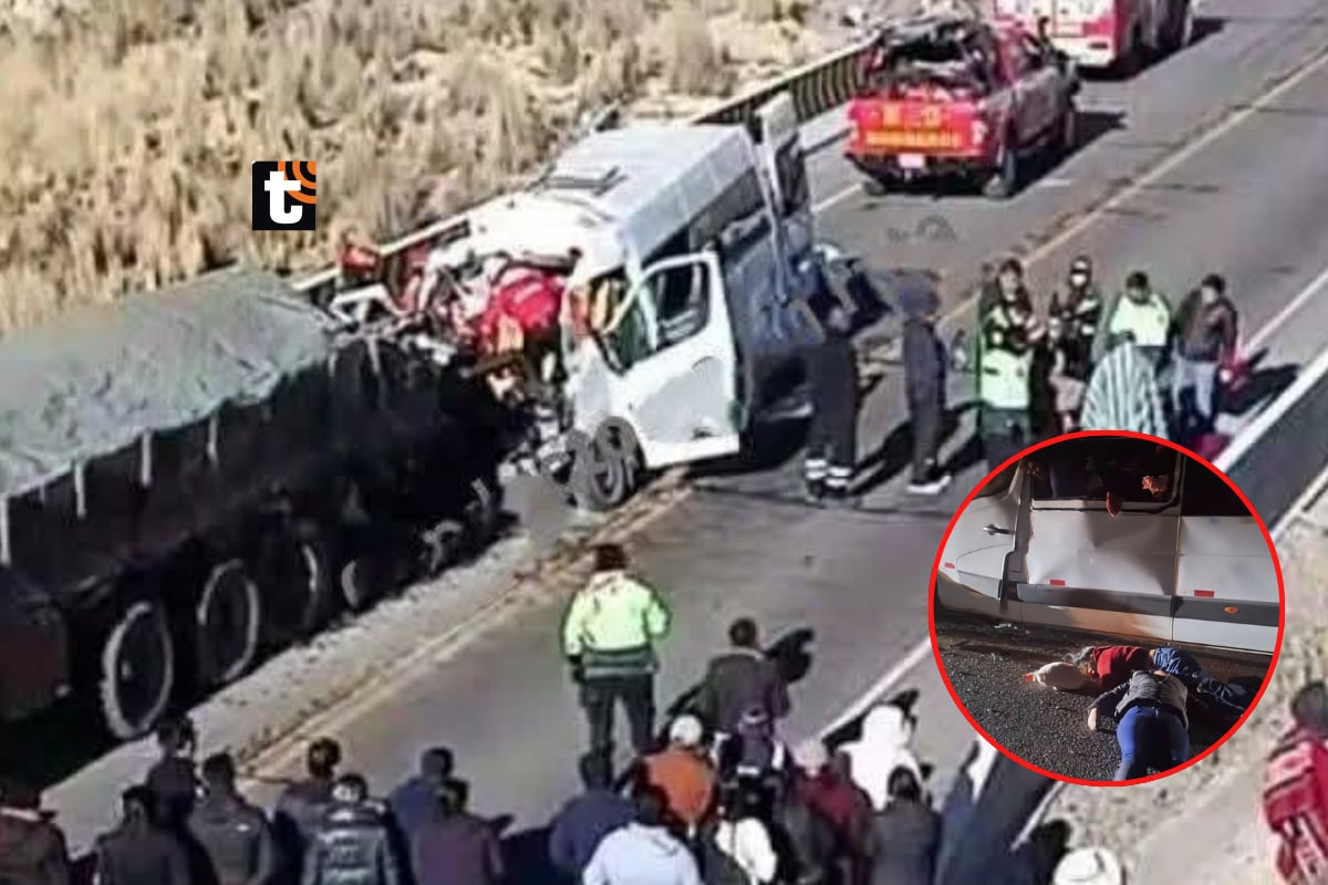 Tragedia en la carretera Cusco-Arequipa: al menos 9 muertos tras aparatoso choque de miniván contra tráiler