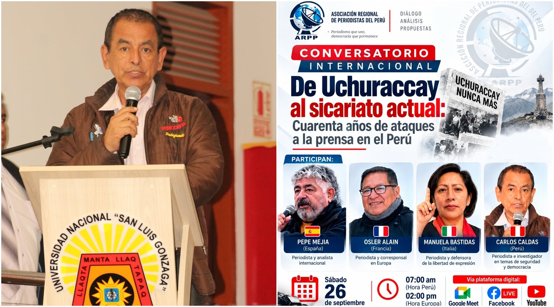 Periodistas extranjeros se reunirán en conversatorio internacional sobre ataques a la prensa