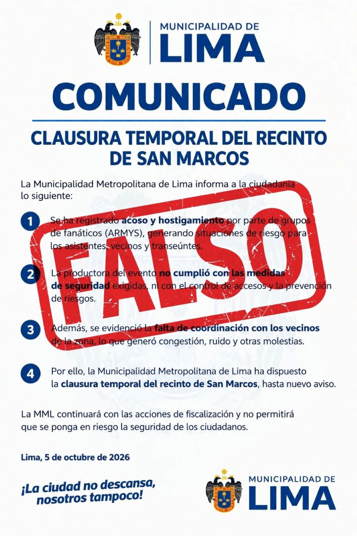 MML desmiente clausura de estadio de San Marcos donde BTS dará tres conciertos