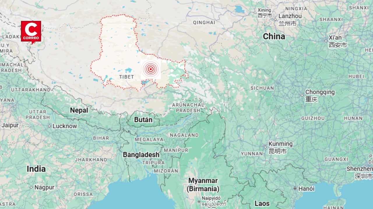 Terremoto de magnitud 7.0 sacude la región china de Tíbet, según el USGS