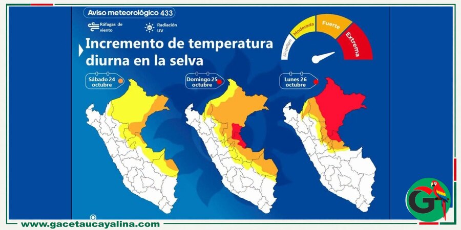 Selva peruana soportará intenso calor y fuertes ráfagas de viento este fin de semana